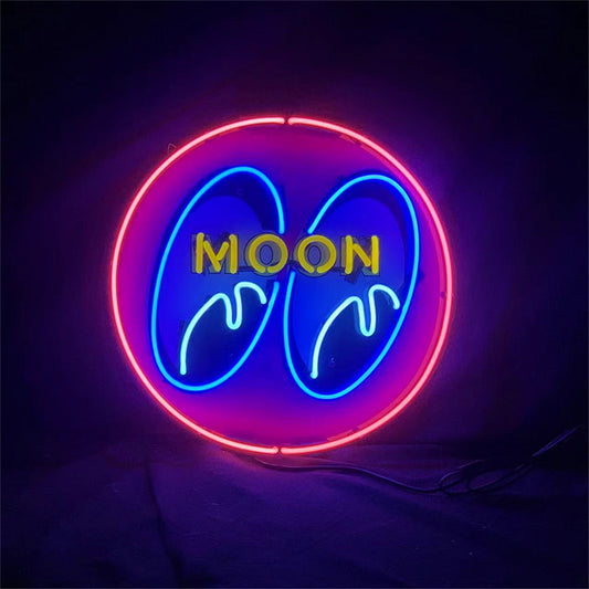 Moon And Eye Pink Neon Sign