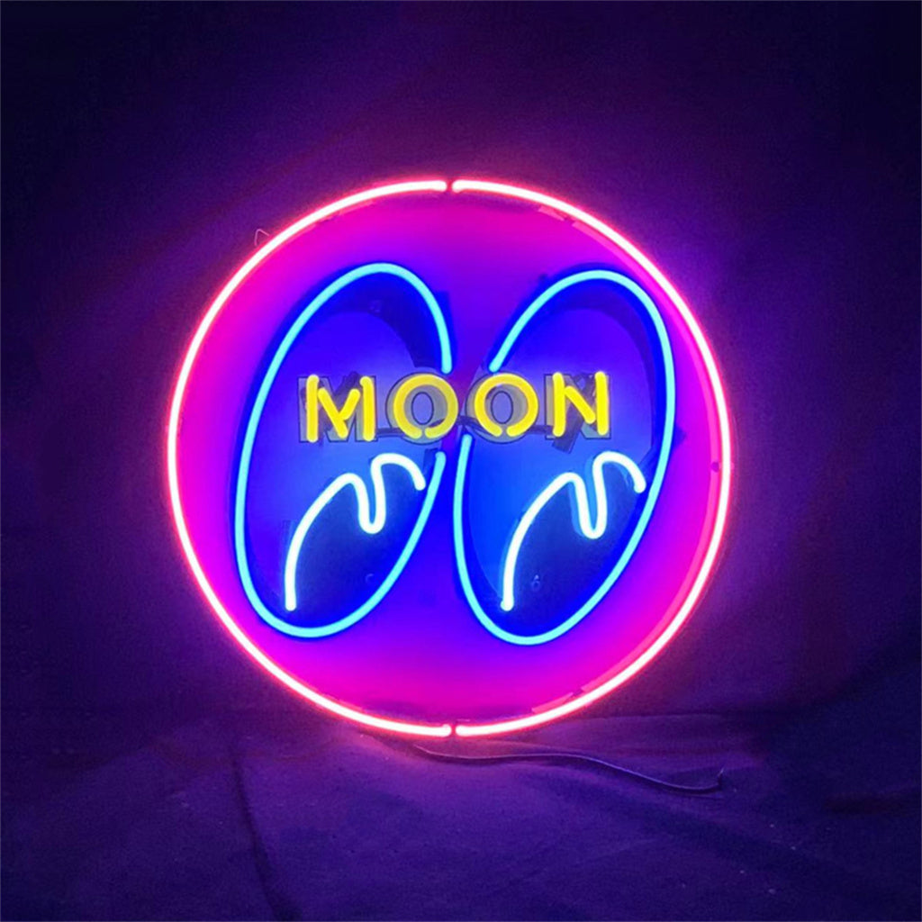 Moon And Eye Pink Neon Sign