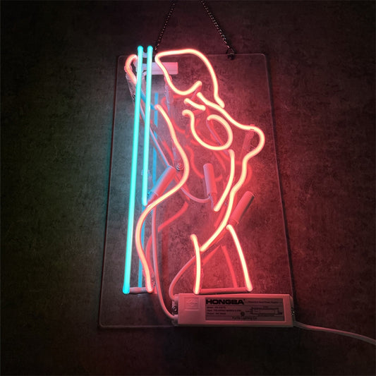 Girl Stripper Pole Dancer Neon Sign, Handmade Neon, Very Bright, Bar/Shop /Room Wall Decor Light Custom Gift Art